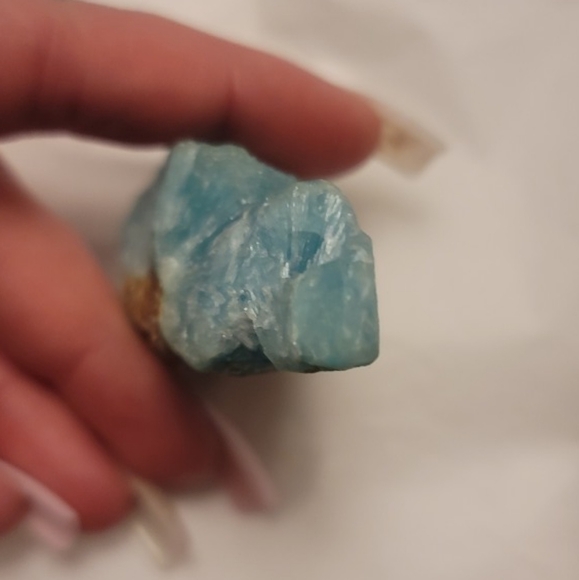 Raw Bright Blue Botryoidal Aragonite Specime Chunk Crystal Rough On A Matrix - Picture 10 of 14